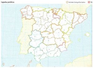 MAPA MUDO ESPAÑA POLITICA CON ACTIVIDADES VICENS VIVES