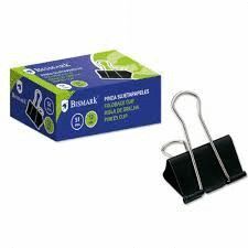 PINZA SUJETAPAPELES 51MM PALA ABATIBLE 12 UNIDADES BISMAK