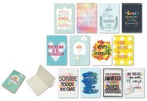 SET 3 LIBRETAS RAYADAS CON MENSAJE