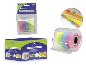 DISPENSADOR DE NOTAS ADHESIVAS 1 CM X 4 M X 5 ROLLOS