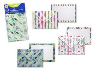 SOBRE CON TARJETAS COLORINES SET DE 6 UNIDADES