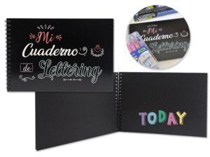 CUADERNO ESPIRAL DE LETTERING A5 32H NEGRAS 180G