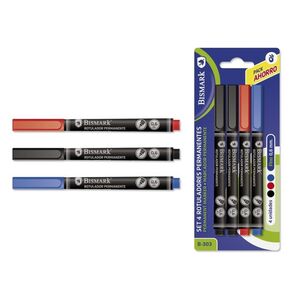 PACK 4 ROTULADOR PERMANENTE F 0,6 BISMARK 