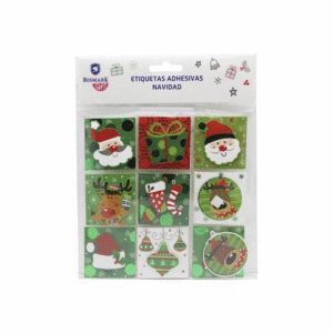 ETIQUETAS ADHESIVAS NAVIDAD NOEL 9 UNIDADES BISMARK