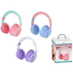 AURICULARES PASTEL BLUETOOTH MICROFONO CON LUZ UMAY
