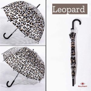 PARAGUAS MUJER AUTOMATICO TRANSPARENTE LEOPARDO