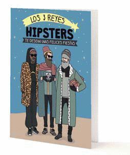 TARJETA NAVIDAD MODERNA DE PUEBLO HIPSTER