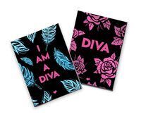 PACK 2 CUADERNOS COSIDOS LVR ROSAS Y PLUMAS