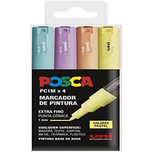 ROTULADOR UNI POSCA PC-1M 4 COLORES PASTEL