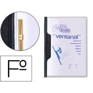 CARPETA DOSSIER CON FASTENER FOLIO NEGRO/AZUL 