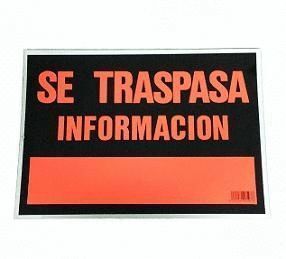 CARTEL SE TRASPASA INFORMACION FLUOR 35 X 25 