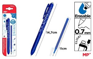 BOLIGRAFO BORRABLE MP 0,7 AZUL CON CLIP