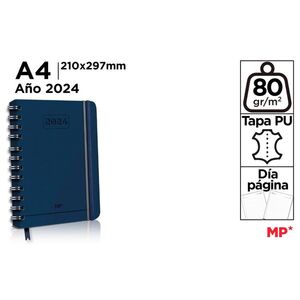 AGENDA 2024 A4 DP POLIPIEL AZUL MP