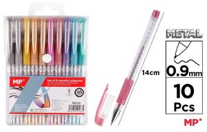 BOLÍGRAFOS PURPURINA 10 COLORES METALIZADOS MP