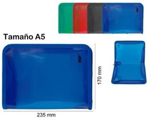 CARPETA A5 CREMALLERA COLOR SURTIDO
