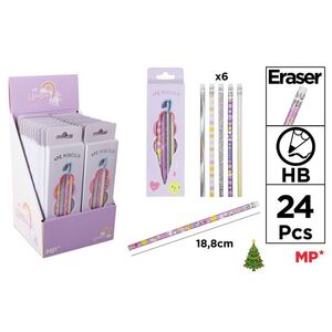 LAPICES MP CON GOMA FANTASIA UNICORNIO 4 UNIDADES