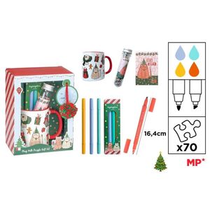 SET MP DE TAZA, COLOREADO Y PUZZLE NAVIDAD