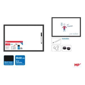PIZARRA BLANCA MAGNÉTICA MP 60X90 MARCO NEGRO