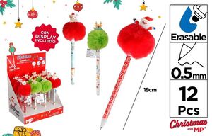 BOLIGRAFO BORRABLE POMPON NAVIDAD MP