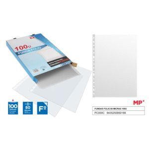 FUNDA MULTITALADRO CRISTAL FOLIO CAJA 100 UNIDADES