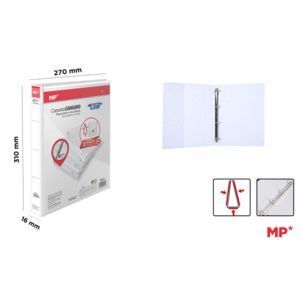 CARPETA MP Fº 4 ANILLAS 16MM CANGURO BLANCA 