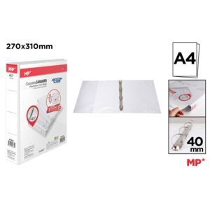 CARPETA CANGURO 4 ANILLAS BLANCA 40MM