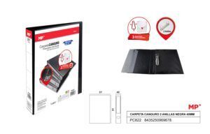 CARPETA MP Fº 2 ANILLAS 40MM CANGURO NEGRA