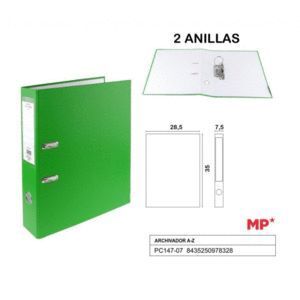 ARCHIVADOR A4 AZ 2 ANILLAS VERDE MP
