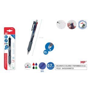 BOLÍGRAFO 4 COLORES + PORTAMINAS 05 MP