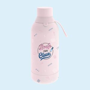 BOTELLA TERMO ACERO 500 ML ROSA PROFE CON CLASE