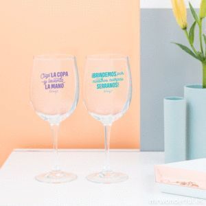 SET DE 2 COPAS DE VINO AMISTAD