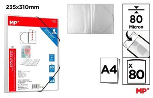 CARPETA ESPIRAL 80 FUNDAS A4 TRANSPARENTE PERSONALIZABLE MP