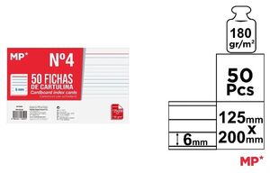 FICHAS CARTULINA RAYADAS 125 X 200 MM MP