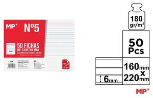 FICHAS CARTULINA RAYADAS 160 X 220 MM MP