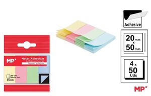 NOTAS ADHESIVAS 20X50MM 4 COLORES X 50H MP