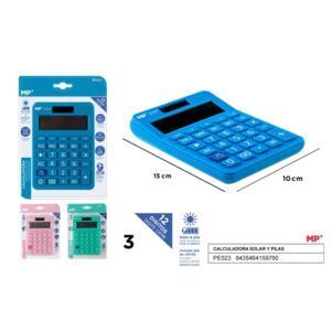 CALCULADORA 12 DÍGITOS SOBREMESA VERDE AGUA MP