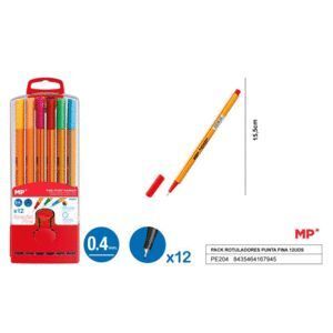 ROTULADORES MP PUNTA FINA 0,4 ESTUCHE 12 UNIDADES