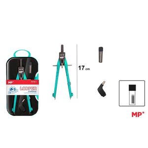 COMPÁS MP LOOPER 3 PIEZAS TURQUESA