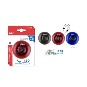 PORTACLIP MAGNETICO REDONDO + 50CLIPS COLOR MP