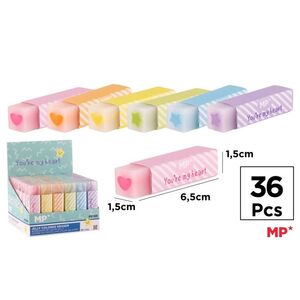 GOMA DE BORRAR  COLOR JELLY HEART & STAR MP