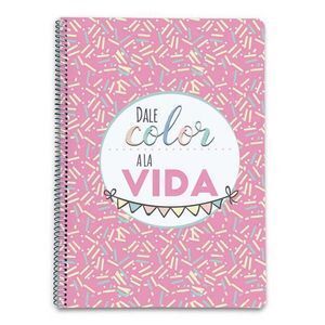 BLOC ESPIRAL A4 80H 70GR CUADRO 5MM T/D AMELIE CLASSIC ROSA