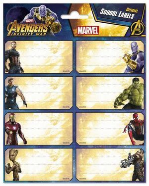 ETIQUETAS ESCOLARES AVENGERS INFINITY WAR