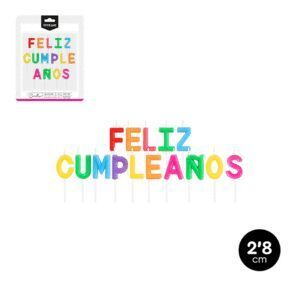 VELA FELIZ CUMPLEAÑOS COLORES 2,8CM
