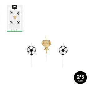 SET VELAS FUTBOL 2,5CM 5 UNIDADES