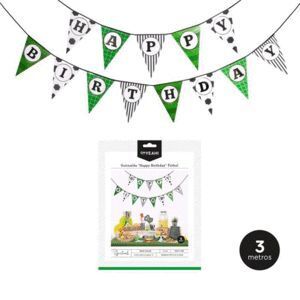 GUIRNALDA BANDERIN HAPPY BIRTHDAY FUTBOL 5M CARTON 13 UNIDADES
