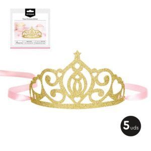 TIARA GLITTER ORO 19X8,4 CM CARTON 5 UNIDADES