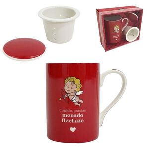 TAZA TAZA TISANA 295ML CON FILTRO CERAMICA AMOR