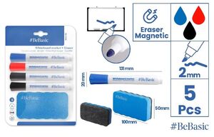 PACK BORRADOR 4 ROTULADORES PIZARRA