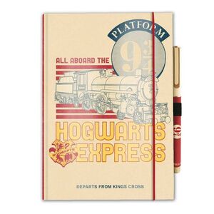 CUADERNO PREMIUM A5 BOLIGRAFO HARRY POTTER PLATAFORMA 9 3/4