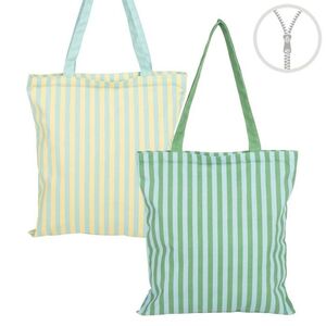 BOLSA ALGODON CON CREMALLERA RAYAS MULTICOLOR SURTIDOS